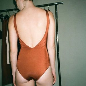 Baserange bathing suit XS rust/orange/copper NWT